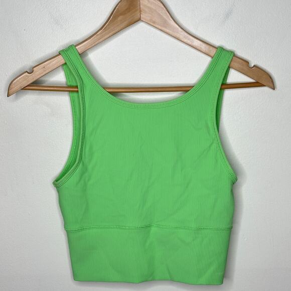 LULULEMON Power Pivot Ribbed Tank Top Scream Green Light Sz 8 - Picture 3 of 5